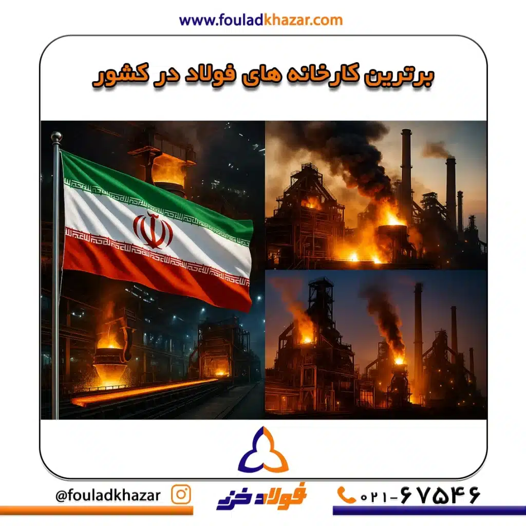 نقشه موقعیت شرکت‌های بزرگ تولید فولاد در ایران